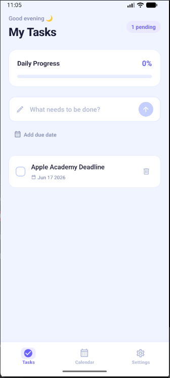 Add Todo List Screen
