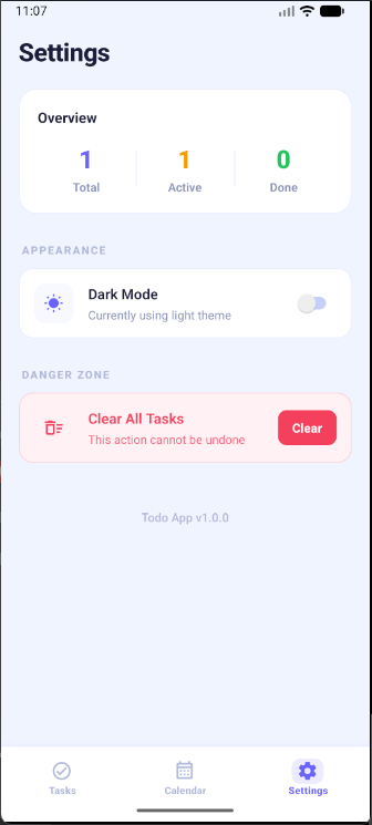 Settings Screen